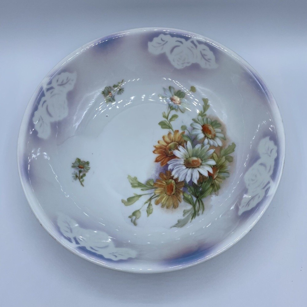 Schirnding Bavaria PS AG Vegetable 9" Serving Bowl with‎ Orange & White Daisies!